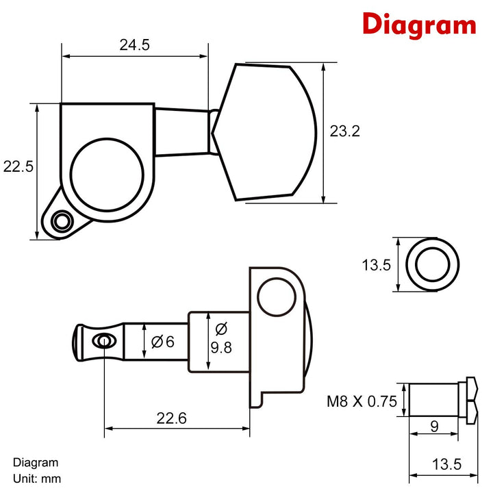 Guitar Tuning Pegs, Tuners Machine, 18:1 3L3R, Tuner Keys Heads, Closed Chrome for Acoustic Electric Guitars Luthier DIY Repair (Big Ellipse)