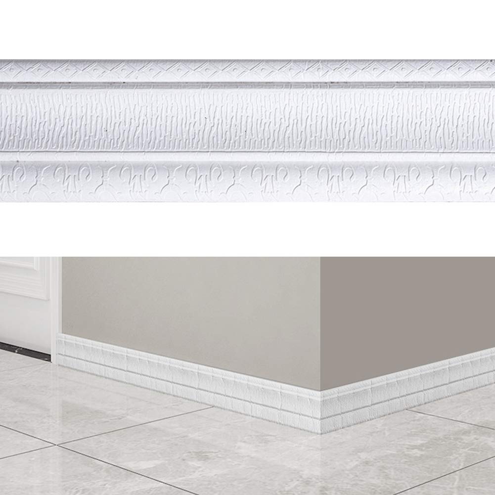 Wall Sticker Border Self-Adhesive 3D Pattern Sticker Wallpaper Borders Home Decor for Floor Ceiling Window Wall DIY Decoration (3.15x90.55inch)