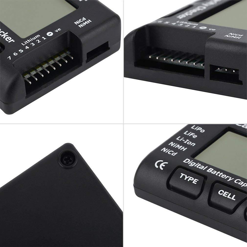RC Cellmeter 7 Digital Battery Capacity Checker Lipo Battery Tester RC Battery Voltage Tester for LiPo/Li-ion/Nicd/NiMH Cell Meter Battery Checker Tester