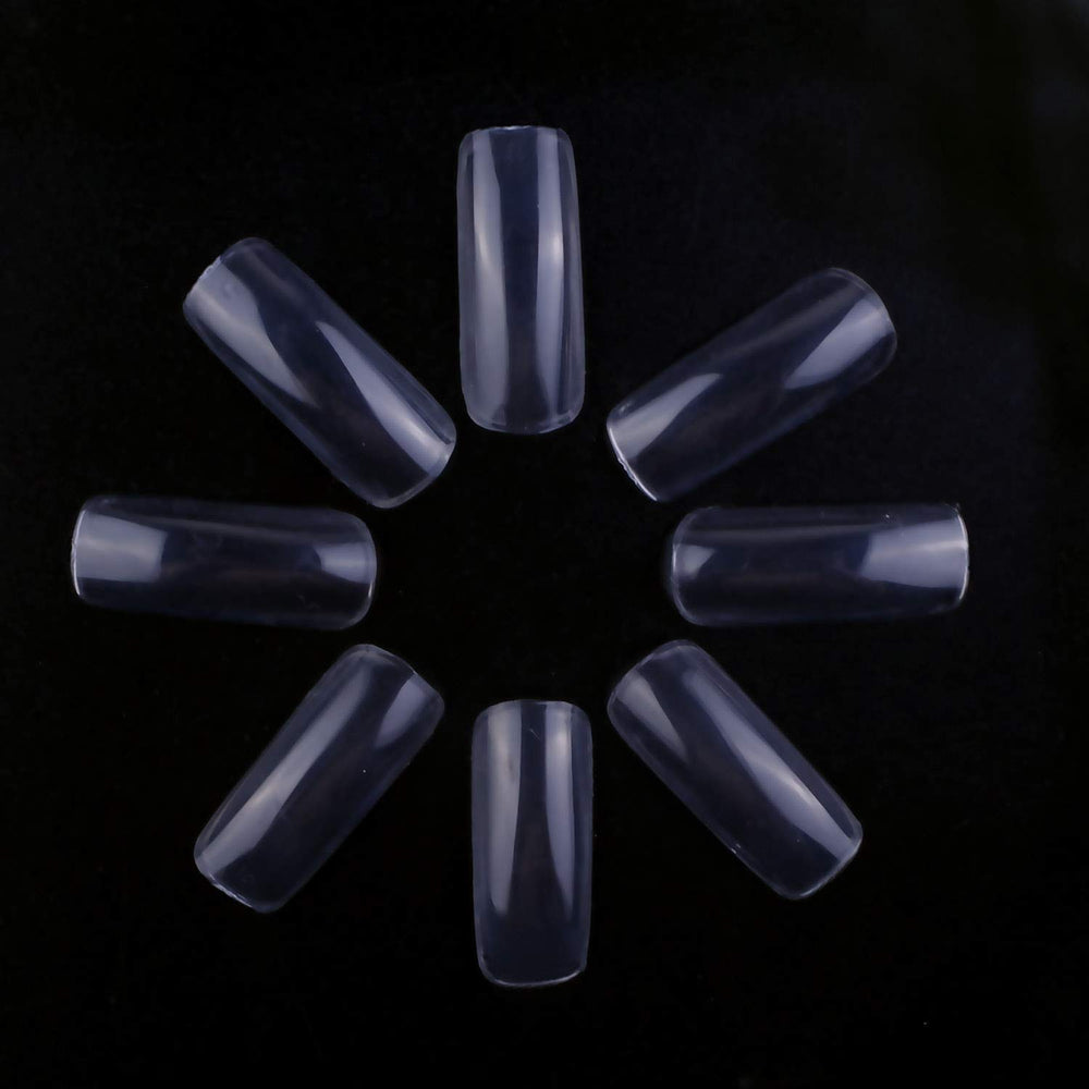 Beauty Full Patch: False Nails, Siusio 500 Pcs Clear False Acrylic Medium Square Transparent Nail Tips with 10 Sizes(Full Cover)