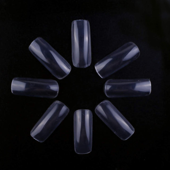 Beauty Full Patch: False Nails, Siusio 500 Pcs Clear False Acrylic Medium Square Transparent Nail Tips with 10 Sizes(Full Cover)
