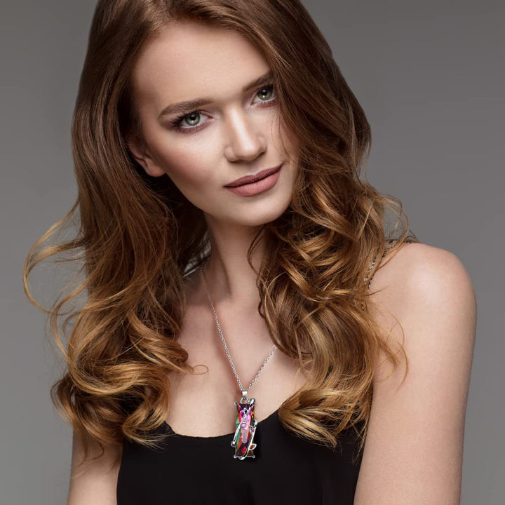 14 Pcs Vintage Crystal Pendant Necklaces for Women Chakra Healing Carnelian Necklace Bohemian Retro Sunflower Necklace Sun and Moon Pendants