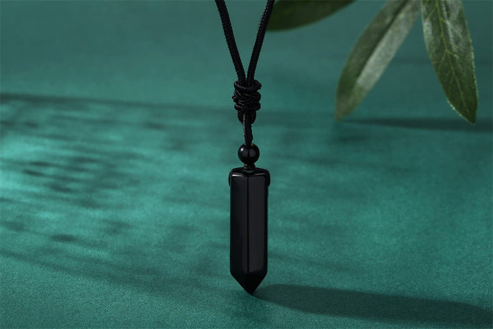 XIANNVXI Healing Crystal Necklace for Men Women Obsidia