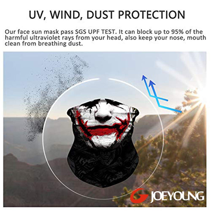 3D Face Sun Mask, Neck Gaiter, Headwear, Magic Scarf, Balaclava, Bandana, Headband Fishing, Hunting, Yard Work, Running, Motorcycling, UV Protection, Great for Men &amp; Women