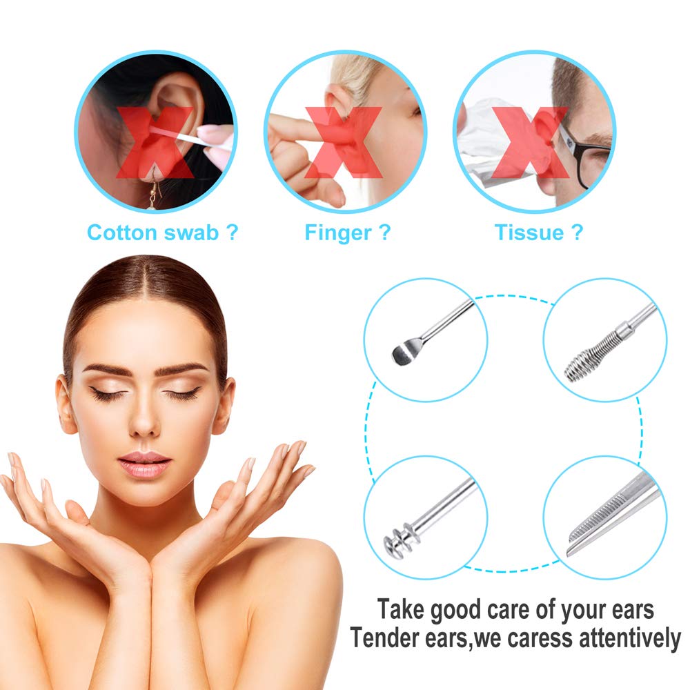 9Pcs Okom Ear Wax Removal Tool, Upgrade Ear Cleaner, Pr