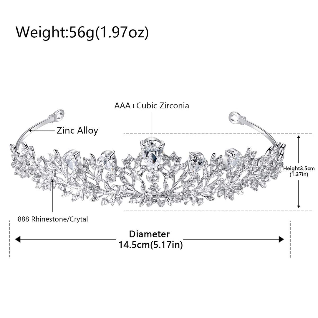 Zircon Crystal Wedding Tiara for Bride and Flower Girls, Princess Tiara Headband Pageant Crown Bridal Hair Accessories Jewelry for Women and Girls