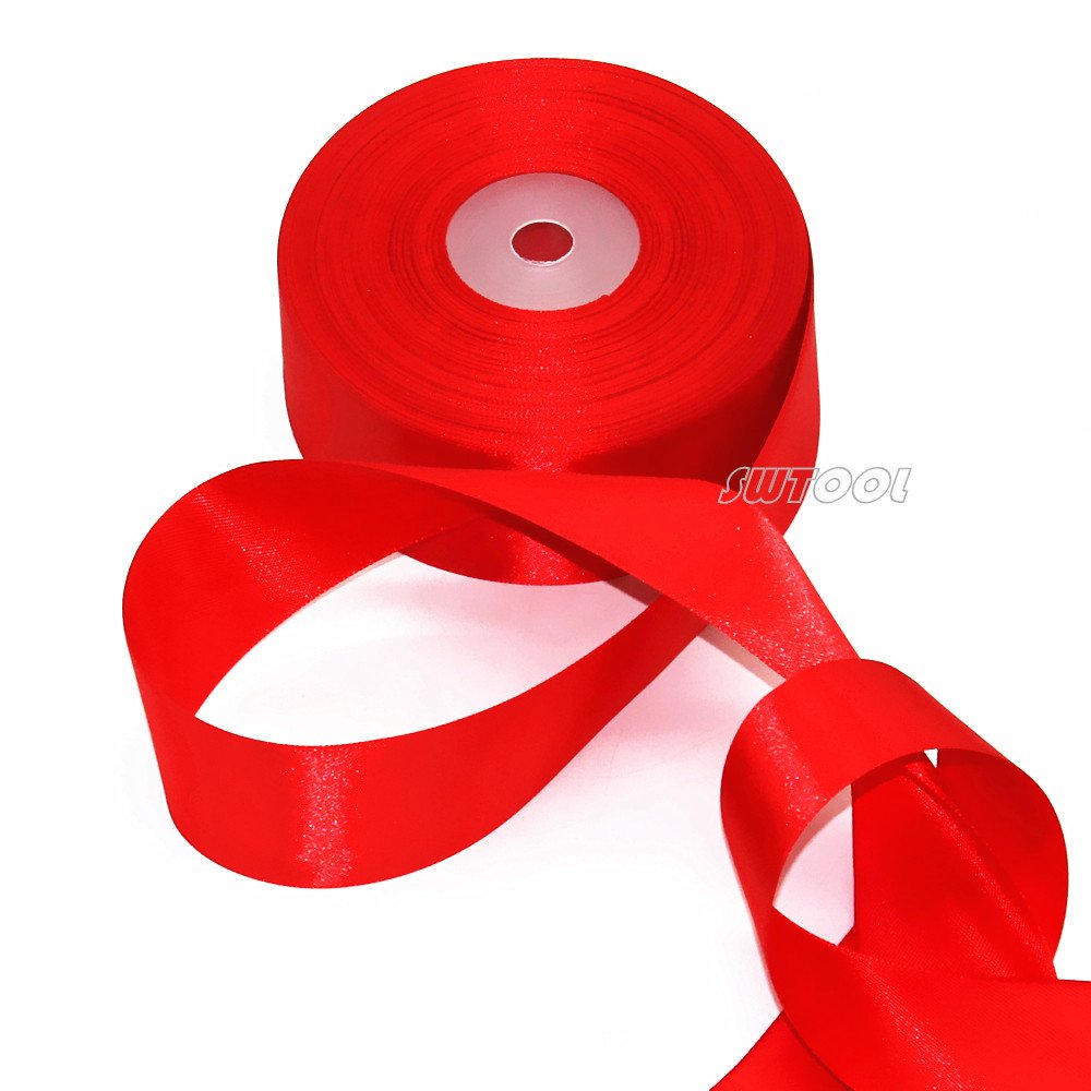 1.5 Single Face Satin Ribbon 50 Yards Roll for Wedding Details, Sewing Projects, Gift Wrapping, Invitation Embellishments and Crafting Projects Etc (Red)