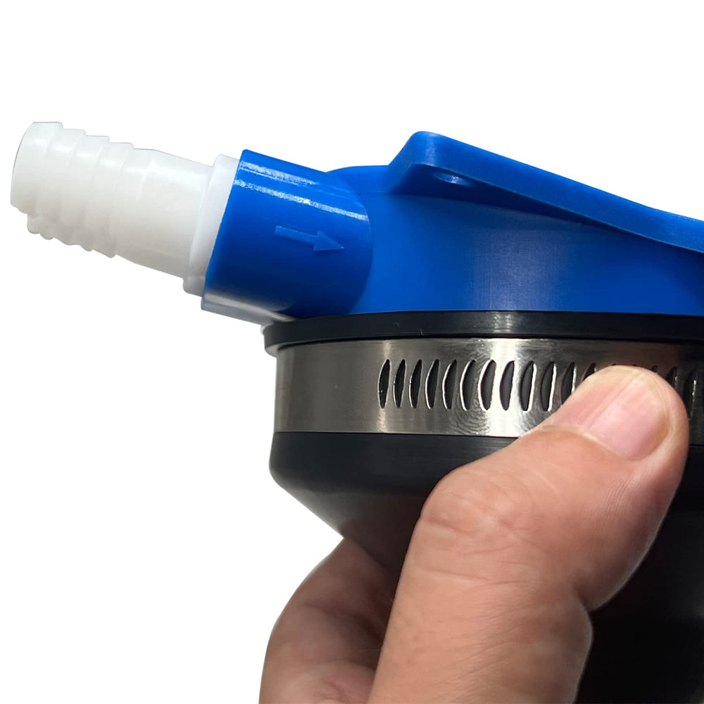 1/2 Inch Hose Foot Manual Self-Priming Water Pump for Washing Sink - Galley Pump - Outdoor Van Washing -Wash Basin RV Black Rubber W Blue Base 2201 Water Foot Pump