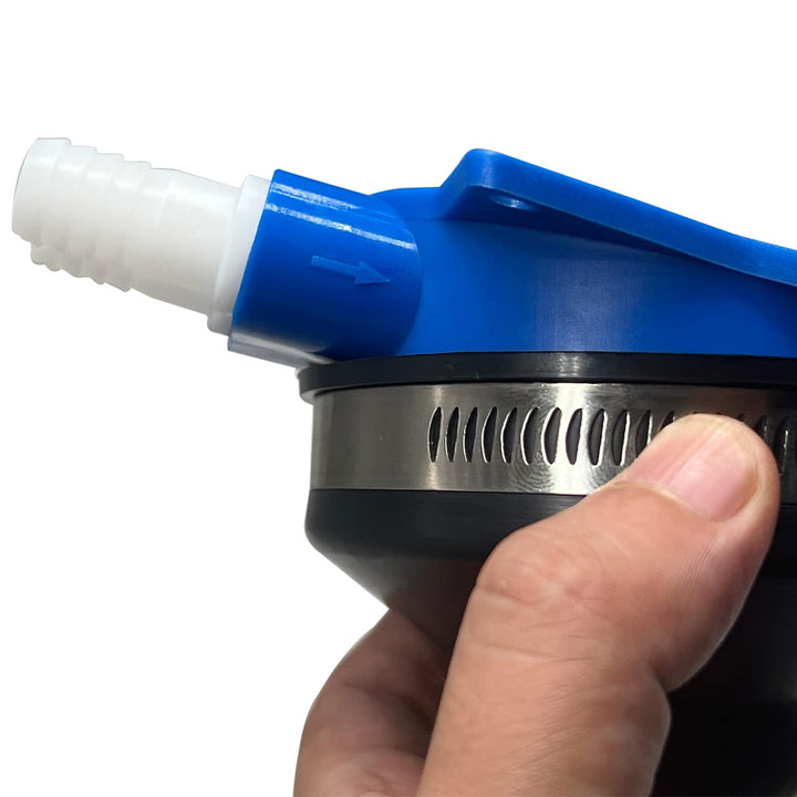 1/2 Inch Hose Foot Manual Self-Priming Water Pump for Washing Sink - Galley Pump - Outdoor Van Washing -Wash Basin RV Black Rubber W Blue Base 2201 Water Foot Pump