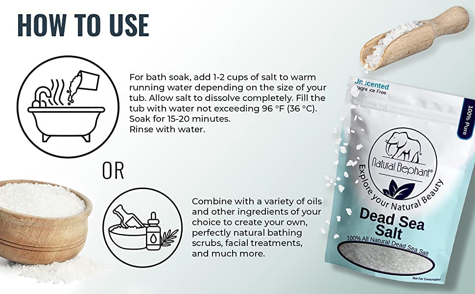 Dead Sea Bath Salt | 8oz Travel Size | 100% Natural and Pure | Fine Grain | Ideal for Baths and Soaks