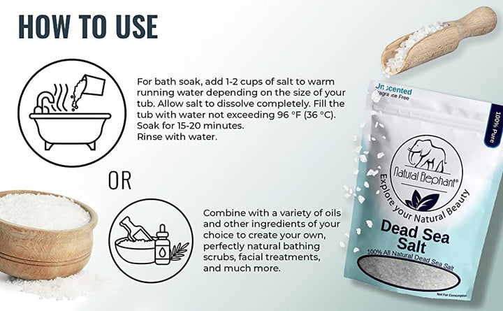 Dead Sea Bath Salt | 8oz Travel Size | 100% Natural and Pure | Fine Grain | Ideal for Baths and Soaks