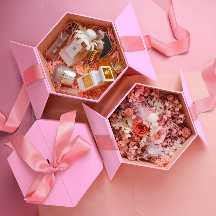 JOHOUSE Gift Box ,Pink gift boxes with lids for present