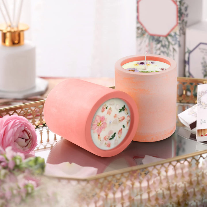 BABORUI Candle Jar Molds, Silicone Concrete Molds for C