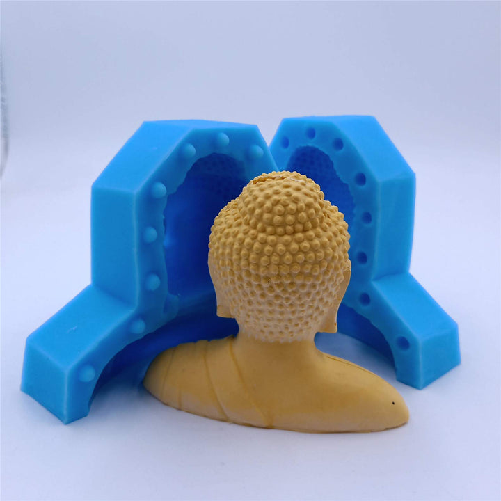 Buddha Head Design Candle Mold Decorating Candle Silicone Molds Resin Crafts Mould Plaster Concrete Statue Silicone Moulds