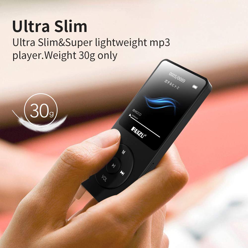 16GB MP3 Player with Bluetooth 5.3, 1.8 Screen Portable Music Player with FM Radio, Voice Recorder, 80H Audio Shuffle Playback, Lightweight for Sport Running, Expanded Up to 128GB Micro SD Card