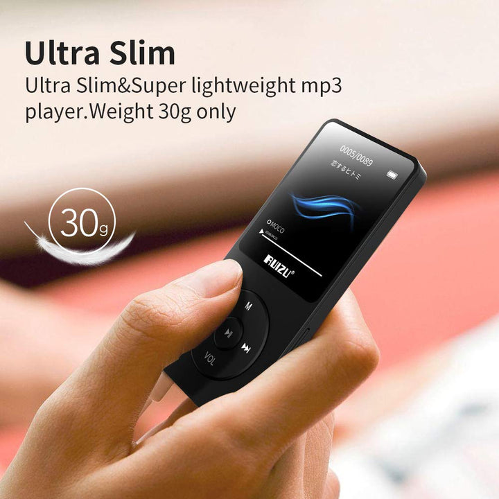 16GB MP3 Player with Bluetooth 5.3, 1.8 Screen Portable Music Player with FM Radio, Voice Recorder, 80H Audio Shuffle Playback, Lightweight for Sport Running, Expanded Up to 128GB Micro SD Card