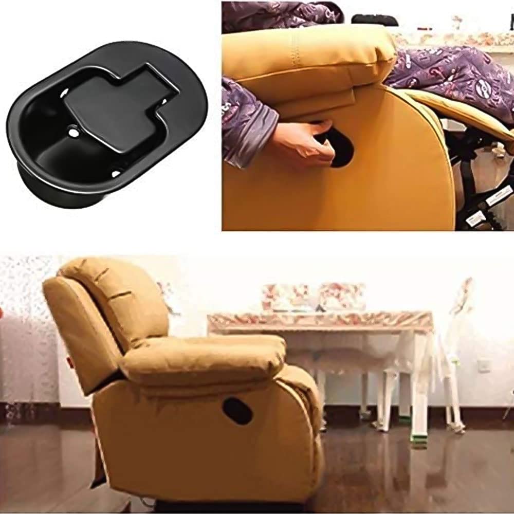 Recliner Replacement Parts - Universal Black Metal Pull Recliner Handle with Cable - fits Recliner Couch Style Pull Chair Release Handle for Sofa