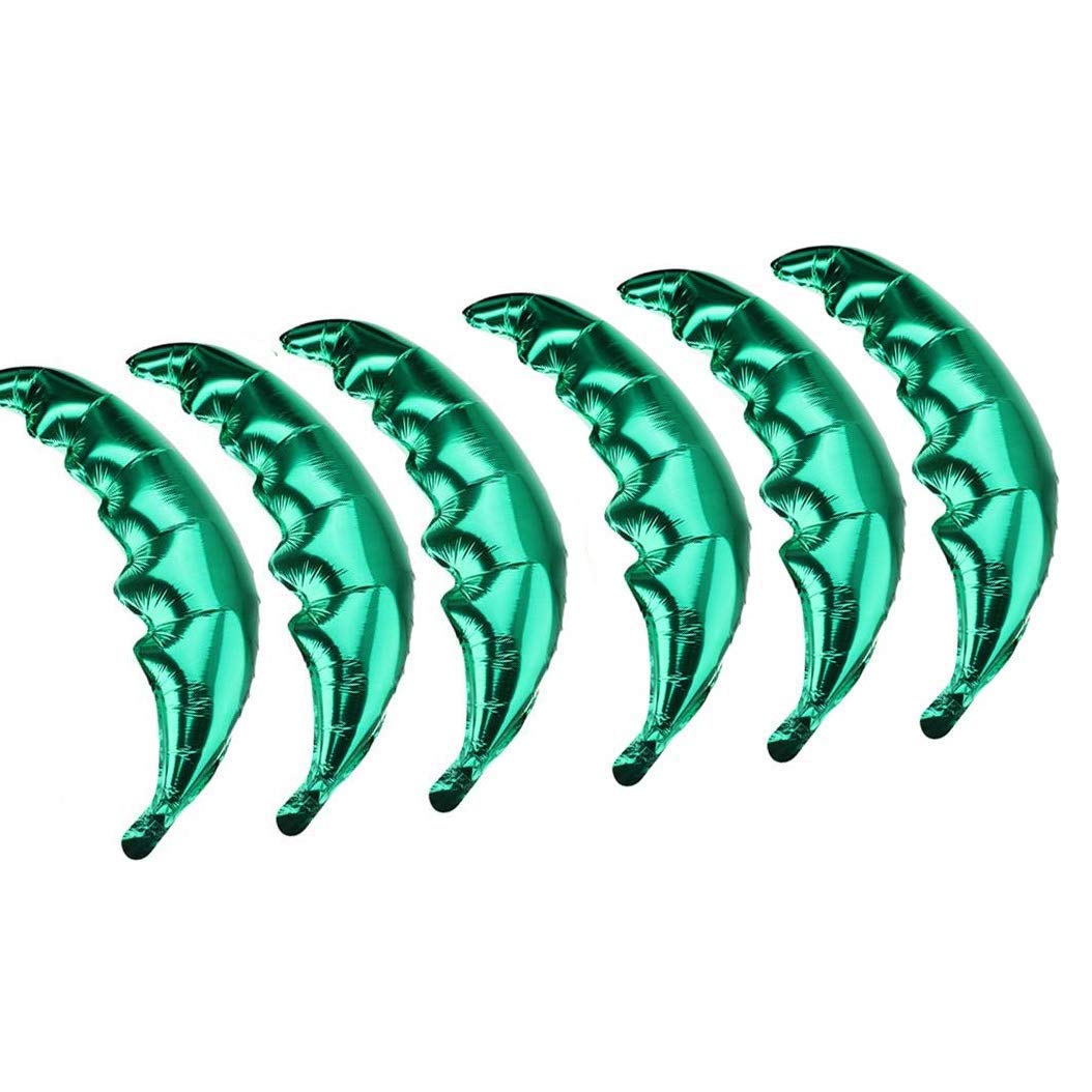 6 Pack Hawaiian Tropical Coconut Palm Leaves Balloons Helium Foil Green Leaf Balloons for Birthday Wedding Baby Shower Hawaii Luau Party Decorations