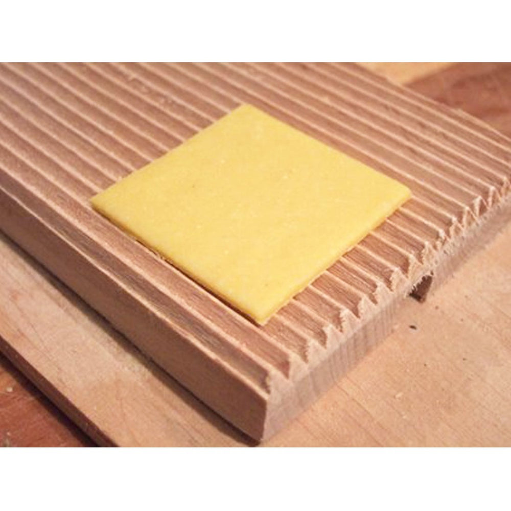 Garganelli and Gnocchi Stripper with Paddle, Natural Beechwood, Brown