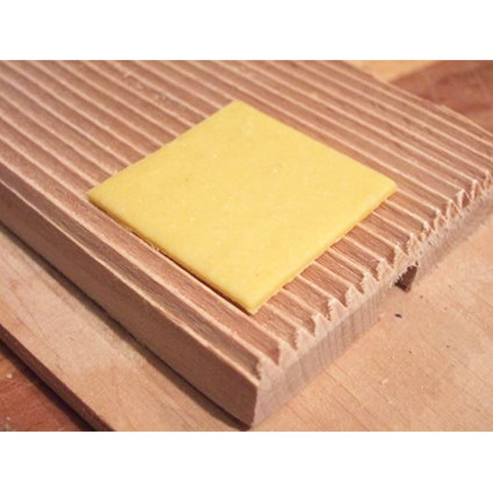Garganelli and Gnocchi Stripper with Paddle, Natural Beechwood, Brown