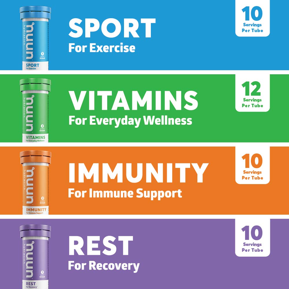 Hydration Complete Pack - Sport, Vitamins, Immunity and Rest Electrolyte Drink Tablets, Mixed Flavors, Dissolvable in Water, Vegan, Non-GMO, 4 Pack (42 Servings)