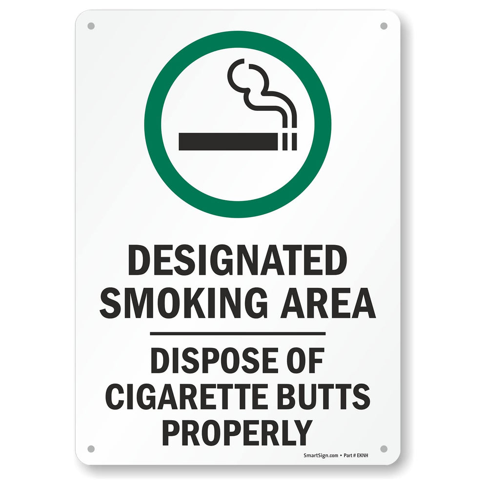 SmartSign 14 x 10 inch “Designated Smoking Area - Dispo