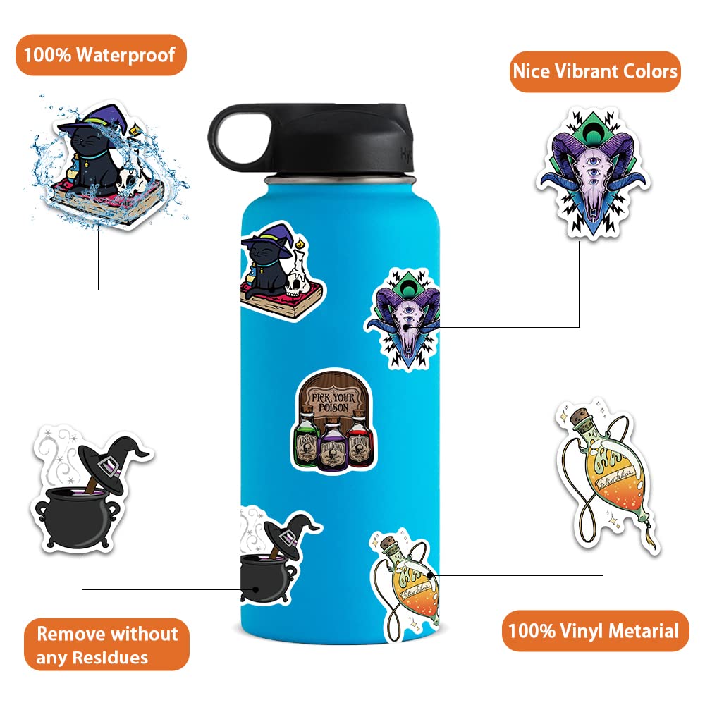 100PCS Apothecary Witchy Stickers Waterproof Vinyl Aesthetic Decal for Water Bottle Skateboard Luggage Stickers for Adults Kids Teens Party