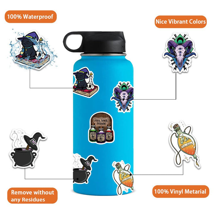 100PCS Apothecary Witchy Stickers Waterproof Vinyl Aesthetic Decal for Water Bottle Skateboard Luggage Stickers for Adults Kids Teens Party