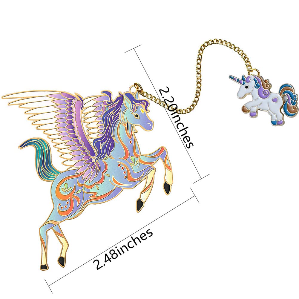 Unicorn Bookmark Cute Metal Bookmarks for Kids Book Lovers Girls Exquisite Anime Book Markers Readers Gift Best Friends -U2
