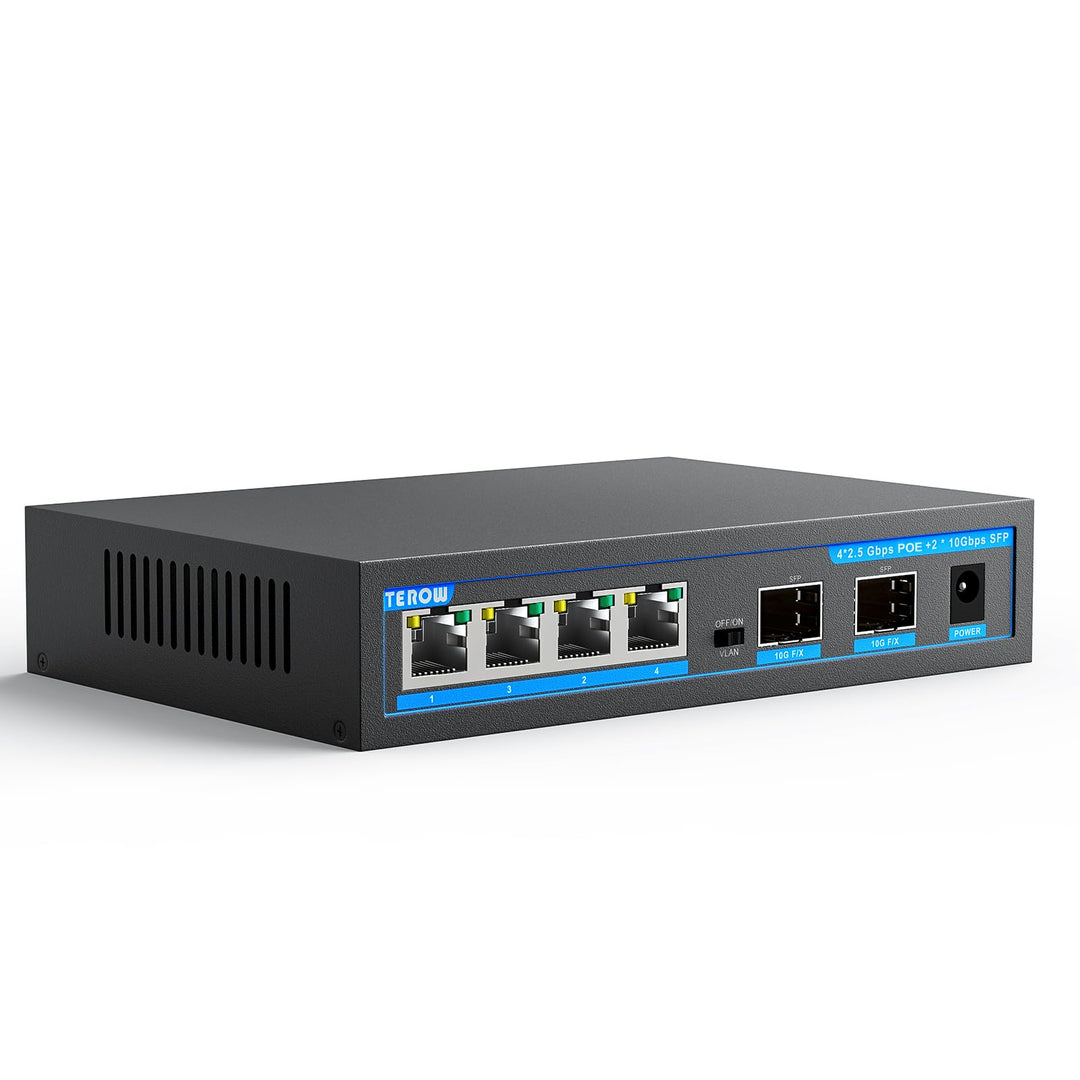 PoE Switch, 10 Port Gigabit Ethernet Network Switch( 8 PoE+ Port with 2 Extra Uplink Port), 802.3af/at Compliant | Plug &amp; Play | Shielded Ports | Traffic Optimization | Fanless Quiet