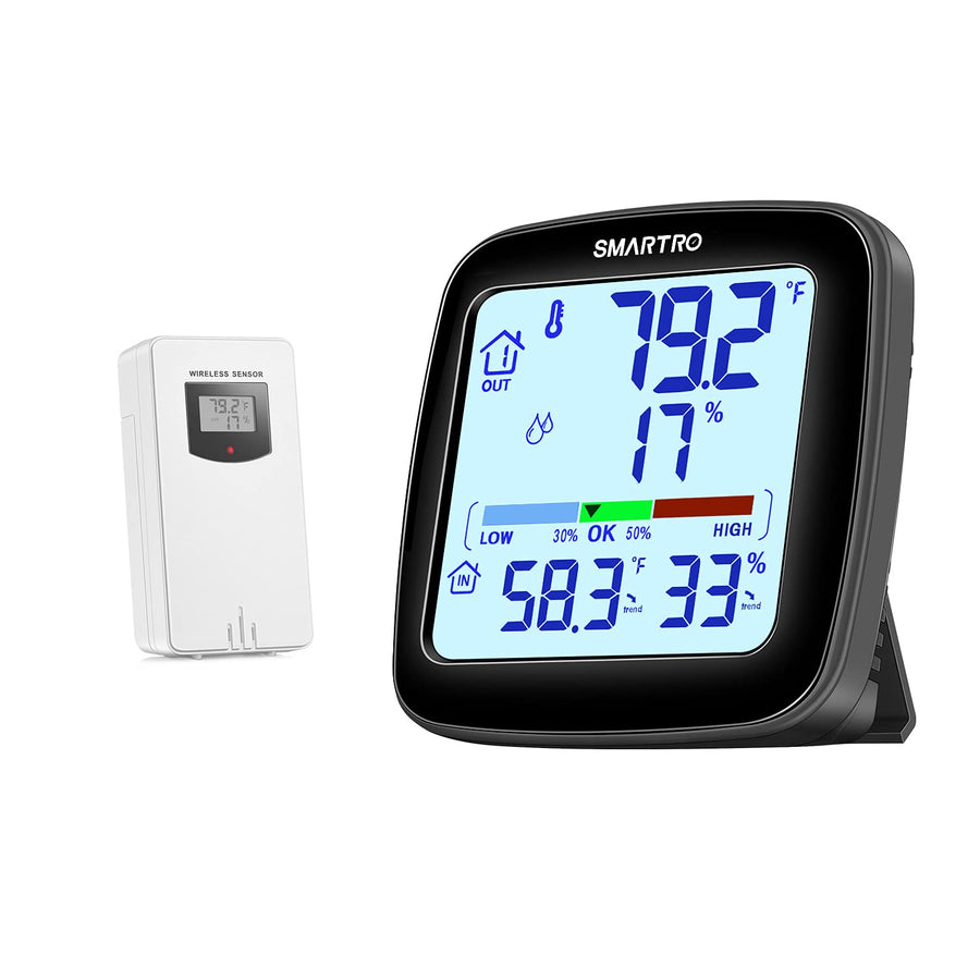 SC92 Professional Indoor Outdoor Thermometer Wireless Digital Hygrometer Room Humidity Gauge Temperature and Humidity Meter & Pro Accuracy Calibration