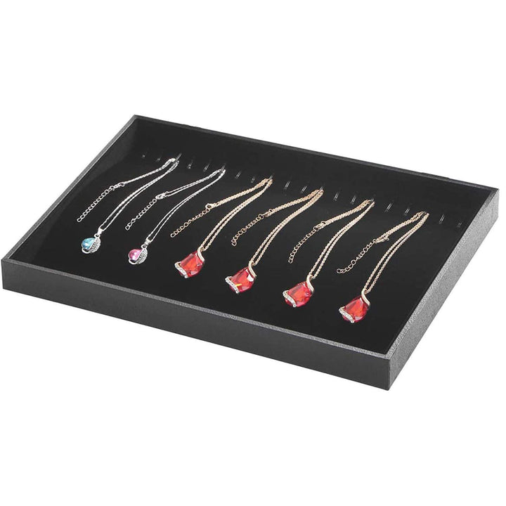 Black Velvet Stackable 20 Hooks Necklace Jewelry Tray S