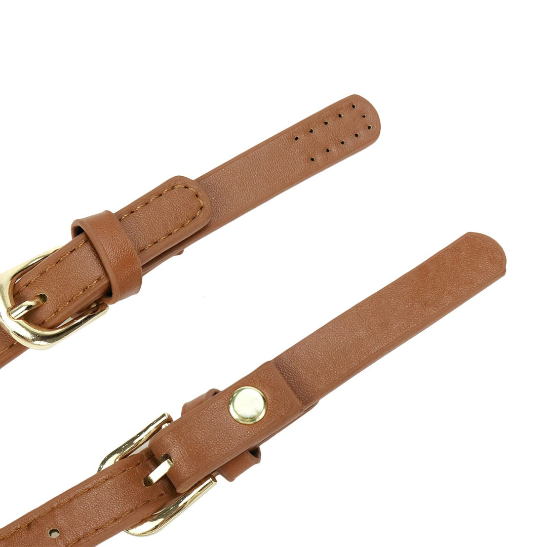PU Leather Replacement 2 Pcs 67cm to 76cm Brown Replacement Purse Strap Leather Handles for Bags