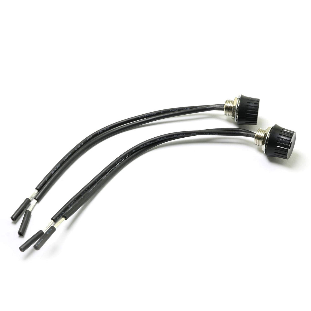 2-Pack Rotary On/Off Switch with Lead Wire 3A 125-250V Single Pole Metal Base Canopy Switches Black