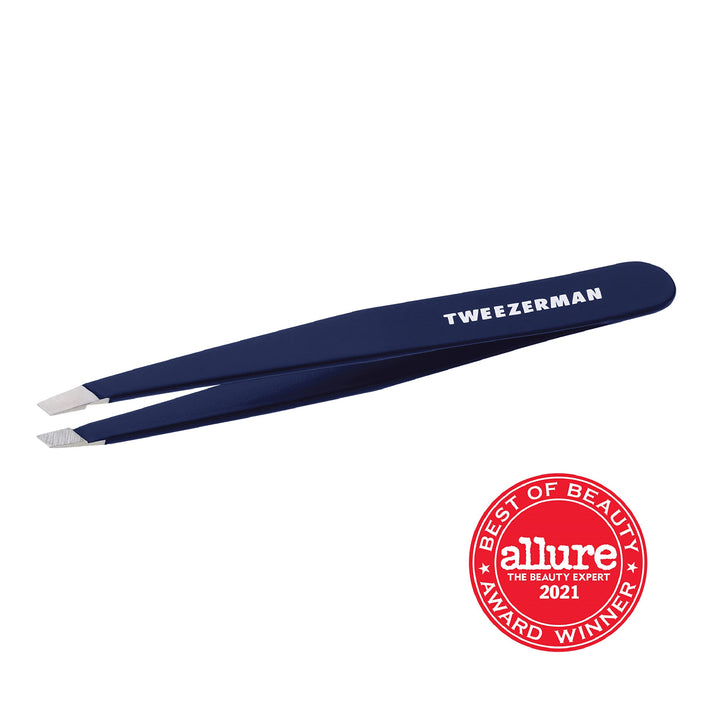 Exclusive Evening Blue Slant Tweezer - Hair Removal Tweezers, Stainless Steel