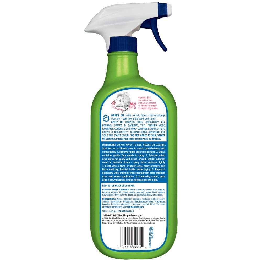 Cat Stain & Odor Remover - Enzyme Cleaner for Cat Urine, Feces, Blood, Vomit - 32oz
