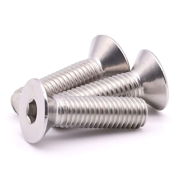 #8-32 x 1/2 inch Flat Head Socket Cap Screws 50 PCS, Countersunk Head, Allen Hex Drive, 304 Stainless Steel 18-8, Full Machine Thread, Bright Finish