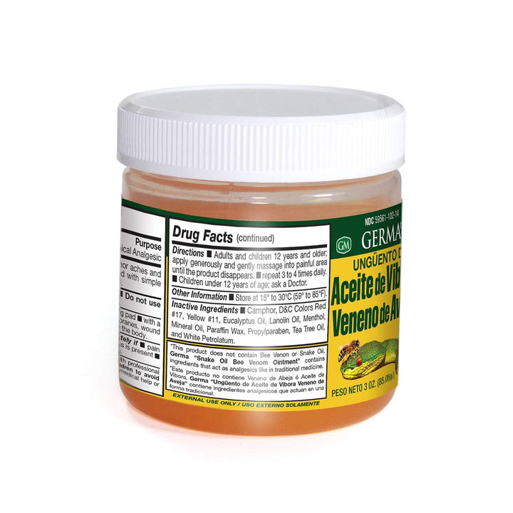 Aceite de Vibora con Veneno de Aveja 3 oz.