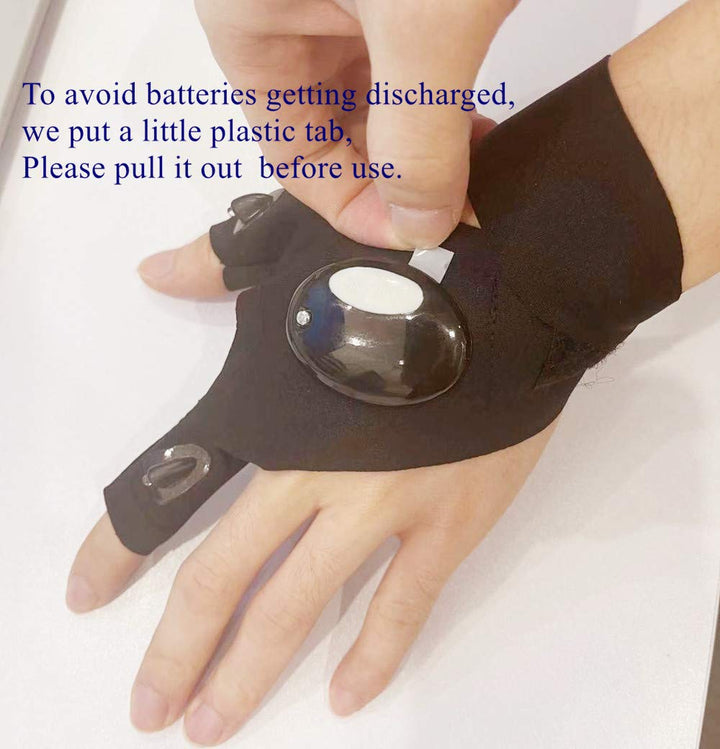 XIANGZHU 2 Pairs Flashlight LED Gloves, Fingerless LED 