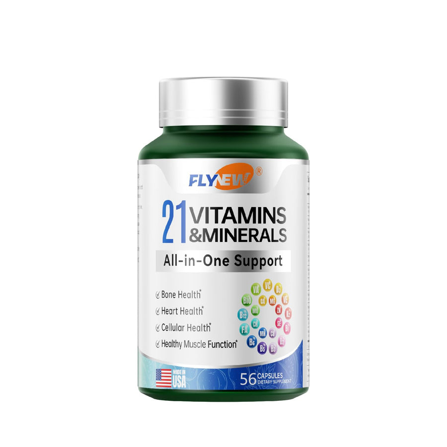 21 Vitamins &Minerals All-in-One Support, Multivitamin, Vitamin A, K2, D3,. Calcium, Zinc, Made in USA 20 Capsules