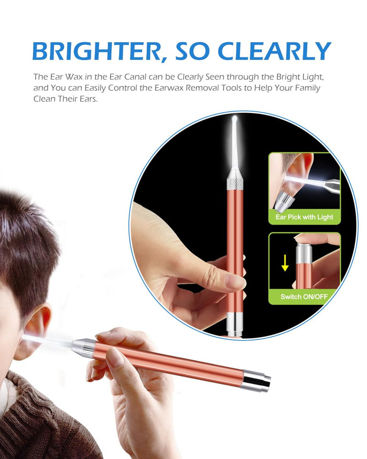 Earwax Spoon Digger &amp; Ear Tweezers with LED Lig