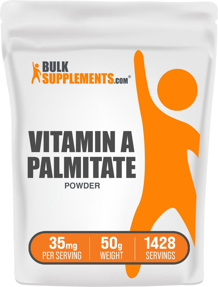 .com Vitamin A Palmitate Powder - as Retinol Palmitate, Vitamin A Supplement for Immune &amp; Eye Support - Gluten Free, 35mg per Serving, 50g (1.8 oz) (Pack of 1)