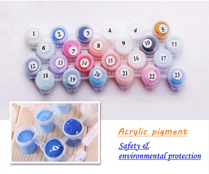 Paint by Numbers, DIY Painting by Numbers for Adults Beginner Kids - Buddha 16x20 inch DIY Oil Paint Digital Oil Painting (Water Lily Buddha, Frameless)