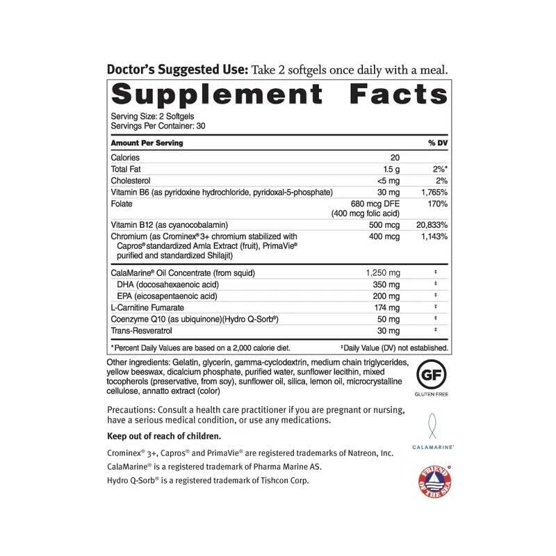 Omega Q Plus Resveratrol - Omega-3 Supplement with CoQ10 and Resveratrol - Promotes Comprehensive Heart and Whole Body Health to Help You Age Well (60 softgels)