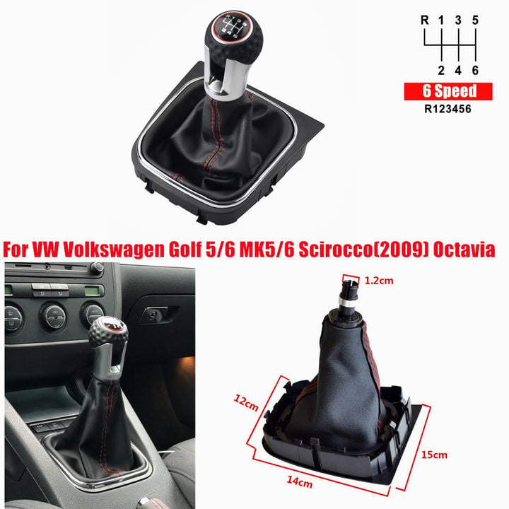 Malcayang 6 Speed Car Gear Shift Knob for Golf 5 6 MK5 