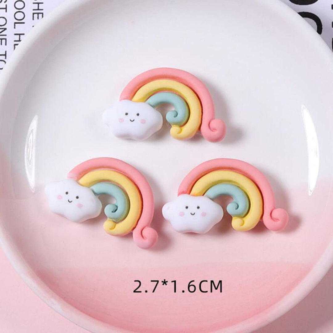 50 Piece Mix Moon Star Rainbow Slime Charms Set Candy Flatback Cabochons Making Resin Jewery Making Charms Embellishments Flatback Resin Charms for DIY Cell Phone Case Hair Clip Scrapbooking Craft