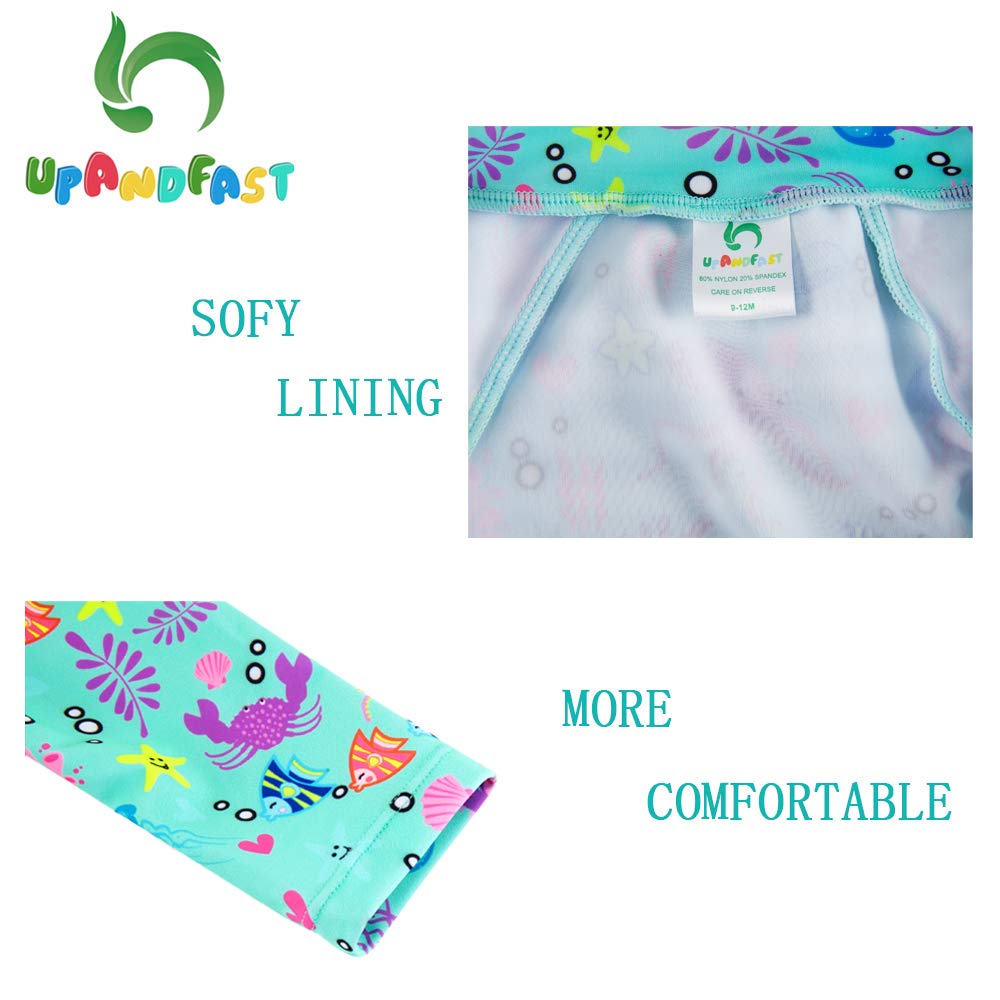 Baby/Toddler One Piece Zip Sunsuits With Sun Hat UPF 50+ Sun Protection Infant Beach Swimsuit (Green, 9-12 Months)