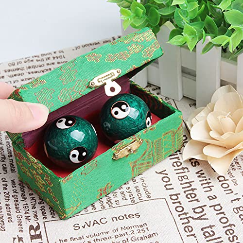 Acxico 2Pcs Chinese Health Exercise Stress Baoding Balls Relaxation Therapy YIN YANG