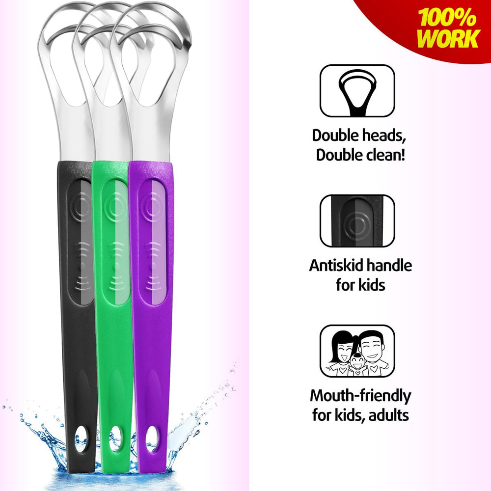 CATACC Pro Tongue Scraper, 2 Pack Professional Stainles
