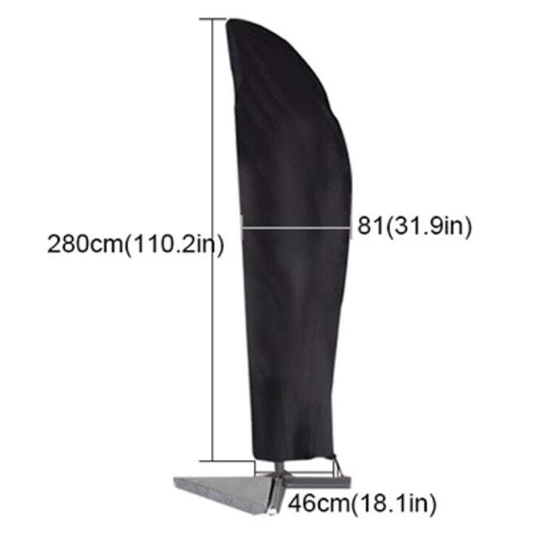 Umbrella Cover, Patio Cantilever Offset Umbrella Cover for 9ft to 13ft Cantilever Parasol Outdoor Market Umbrellas Cover with Zipper and Water Resistant Protector Black